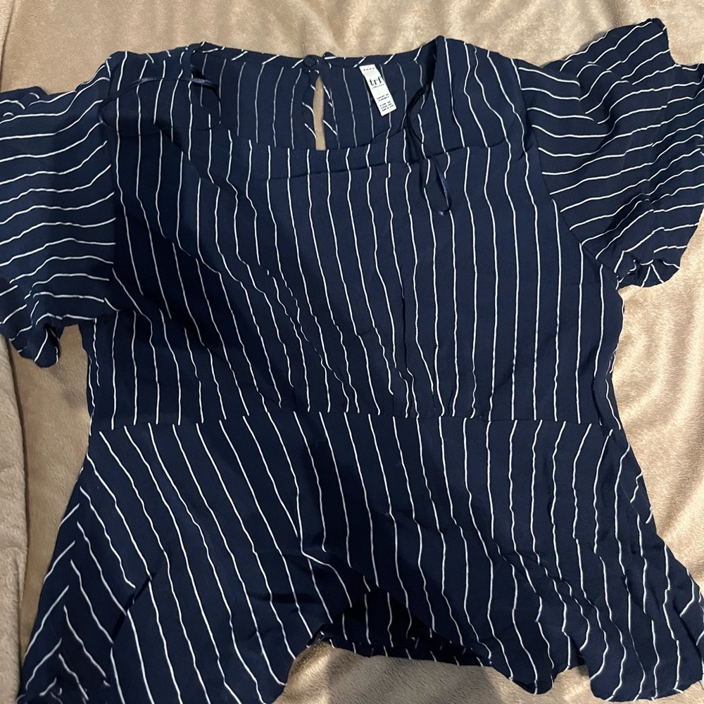 zara striped blouse